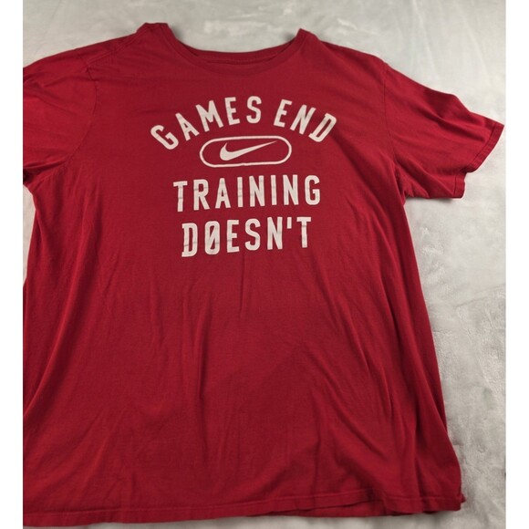Nike Tee Shirt Game End Training Doesn't Logo Short Sleeve Mens XL - Picture 1 of 8